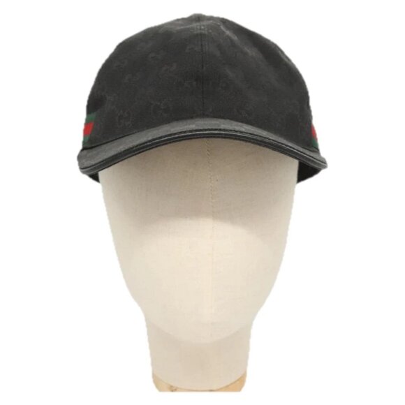 GUCCI Web Sherry Line Hat XL Black Green Red 200035 Auth ar13585 - Picture 11 of 13